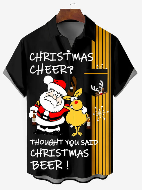 Men's Christmas Funny Graphic Short Sleeve Hawaiian Shirt